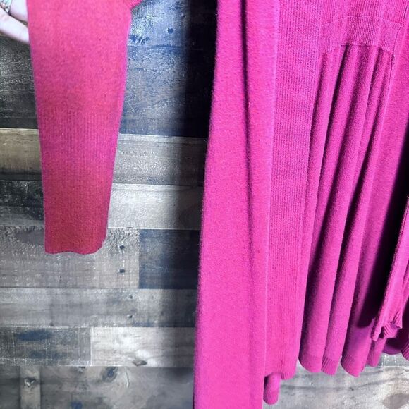 Eileen Fisher Long Sleeve Knit Open Cardigan Pink Size Medium - Picture 7 of 10